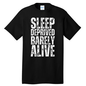 Retro Sleep Deprived Barely Alive Funny Halloween Tall T-Shirt