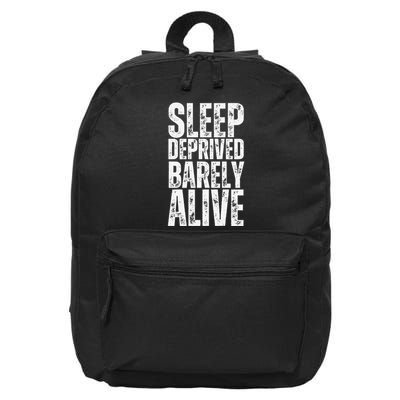 Retro Sleep Deprived Barely Alive Funny Halloween 16 in Basic Backpack