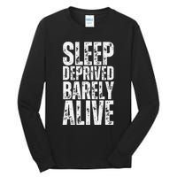 Retro Sleep Deprived Barely Alive Funny Halloween Tall Long Sleeve T-Shirt