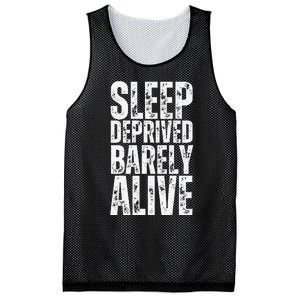 Retro Sleep Deprived Barely Alive Funny Halloween Mesh Reversible Basketball Jersey Tank