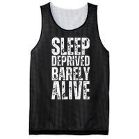 Retro Sleep Deprived Barely Alive Funny Halloween Mesh Reversible Basketball Jersey Tank