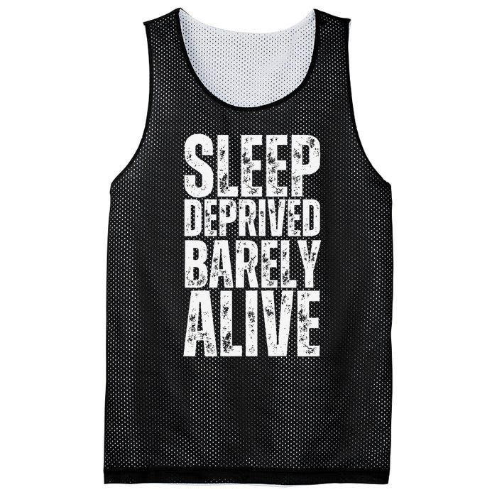 Retro Sleep Deprived Barely Alive Funny Halloween Mesh Reversible Basketball Jersey Tank