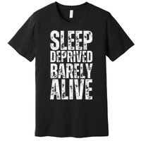 Retro Sleep Deprived Barely Alive Funny Halloween Premium T-Shirt