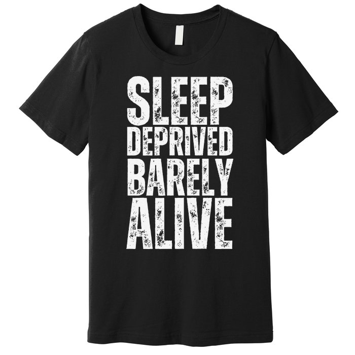 Retro Sleep Deprived Barely Alive Funny Halloween Premium T-Shirt