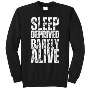 Retro Sleep Deprived Barely Alive Funny Halloween Tall Sweatshirt