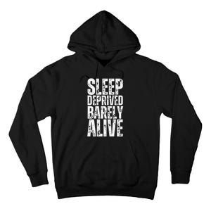 Retro Sleep Deprived Barely Alive Funny Halloween Tall Hoodie