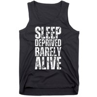 Retro Sleep Deprived Barely Alive Funny Halloween Tank Top