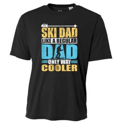 Retro Ski Dad Like A Regular Dad Only Way Cooler Sport Skiing Gift Skier Lover Cooling Performance Crew T-Shirt