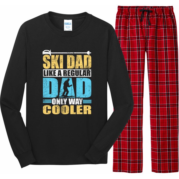 Retro Ski Dad Like A Regular Dad Only Way Cooler Sport Skiing Gift Skier Lover Long Sleeve Pajama Set