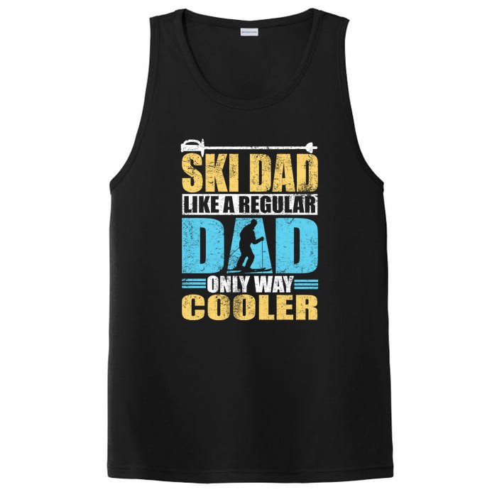 Retro Ski Dad Like A Regular Dad Only Way Cooler Sport Skiing Gift Skier Lover PosiCharge Competitor Tank