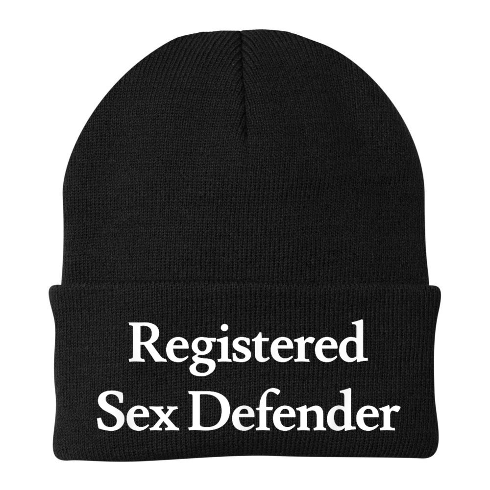 Registered Sex Defender Funny Meme Beanie
