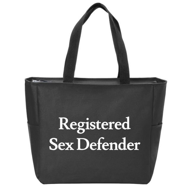 Registered Sex Defender Funny Meme Zip Tote Bag