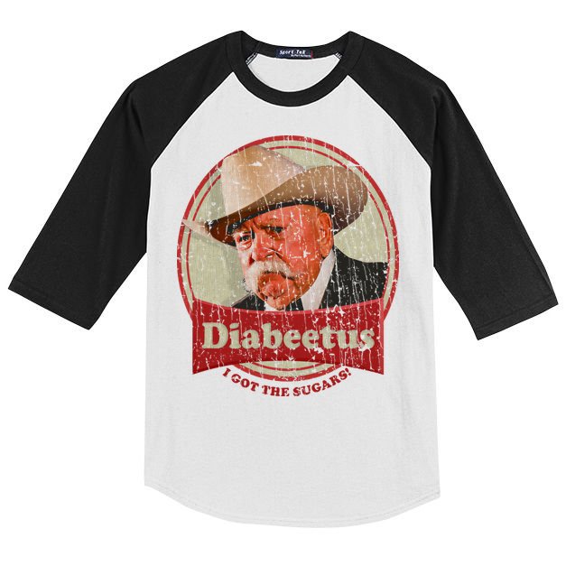 Retro Style Diabeetus I Got The Sugars Kids Colorblock Raglan Jersey