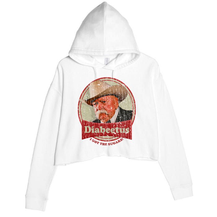 Retro Style Diabeetus I Got The Sugars Crop Fleece Hoodie