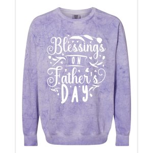 Retro Son Daughter Family Matching Blessing On Fathers Day Gift Colorblast Crewneck Sweatshirt