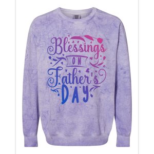 Retro Son Daughter Family Matching Blessing On Fathers Day Gift Colorblast Crewneck Sweatshirt