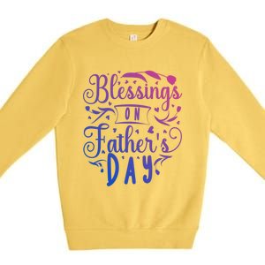 Retro Son Daughter Family Matching Blessing On Fathers Day Gift Premium Crewneck Sweatshirt