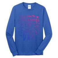 Retro Son Daughter Family Matching Blessing On Fathers Day Gift Tall Long Sleeve T-Shirt