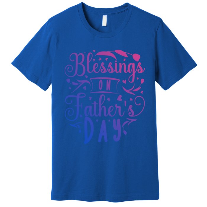 Retro Son Daughter Family Matching Blessing On Fathers Day Gift Premium T-Shirt