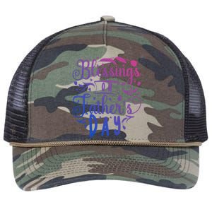 Retro Son Daughter Family Matching Blessing On Fathers Day Gift Retro Rope Trucker Hat Cap