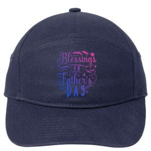 Retro Son Daughter Family Matching Blessing On Fathers Day Gift 7-Panel Snapback Hat