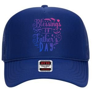 Retro Son Daughter Family Matching Blessing On Fathers Day Gift High Crown Mesh Back Trucker Hat