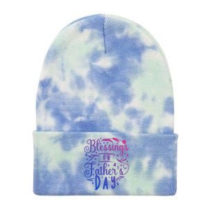 Retro Son Daughter Family Matching Blessing On Fathers Day Gift Tie Dye 12in Knit Beanie