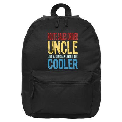 Route Sales Driver Uncle Like A Regular Uncle But Cooler 16 in Basic Backpack