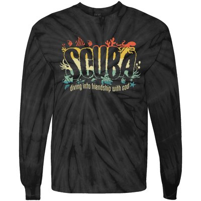 Retro Scuba Diving Vbs 2024 Tie-Dye Long Sleeve Shirt