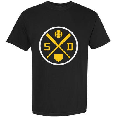 Retro San Diego Baseball Emblem Vintage Sd Garment-Dyed Heavyweight T-Shirt