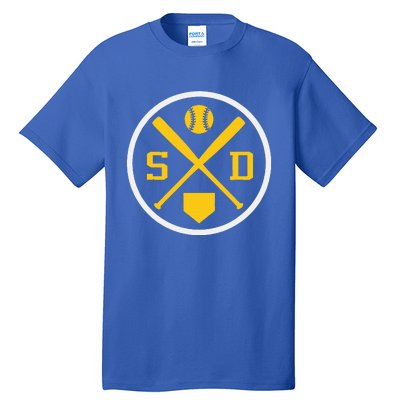 Retro San Diego Baseball Emblem Vintage Sd Tall T-Shirt