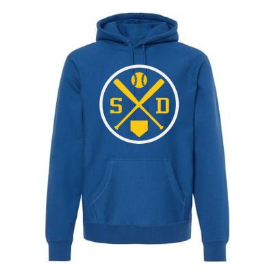 Retro San Diego Baseball Emblem Vintage Sd Premium Hoodie