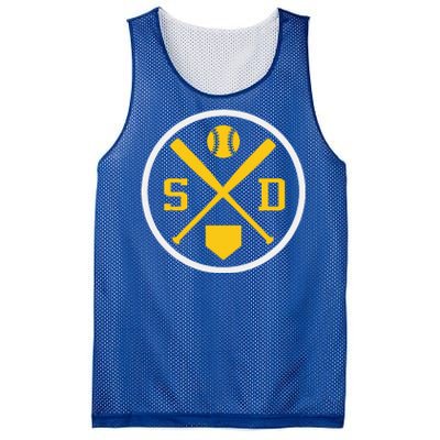 Retro San Diego Baseball Emblem Vintage Sd Mesh Reversible Basketball Jersey Tank