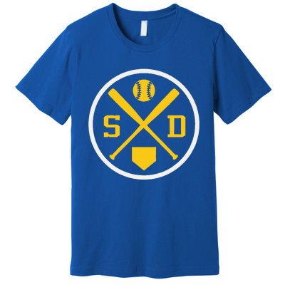 Retro San Diego Baseball Emblem Vintage Sd Premium T-Shirt