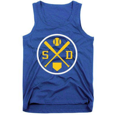 Retro San Diego Baseball Emblem Vintage Sd Tank Top