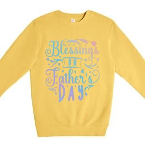 Retro Son Daughter Family Matching Blessing On Father's Day Cute Gift Premium Crewneck Sweatshirt