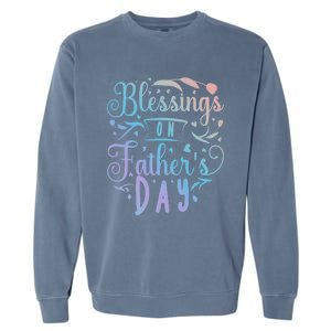 Retro Son Daughter Family Matching Blessing On Father's Day Cute Gift Garment-Dyed Sweatshirt