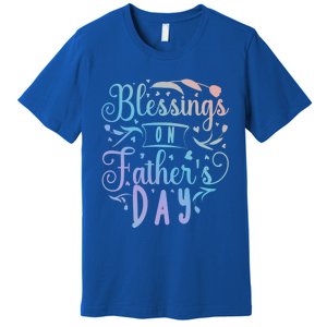 Retro Son Daughter Family Matching Blessing On Father's Day Cute Gift Premium T-Shirt