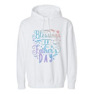 Retro Son Daughter Family Matching Blessing On Father's Day Cute Gift Garment-Dyed Fleece Hoodie