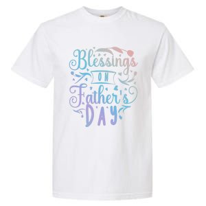 Retro Son Daughter Family Matching Blessing On Father's Day Cute Gift Garment-Dyed Heavyweight T-Shirt