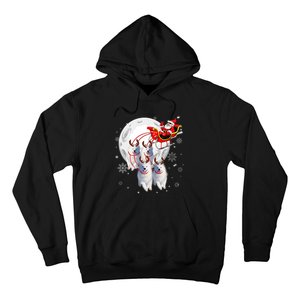 Reindeer Samoyed Dogs Pulling Santa Claus Sleigh Christmas Hoodie