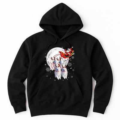 Reindeer Samoyed Dogs Pulling Santa Claus Sleigh Christmas Hoodie