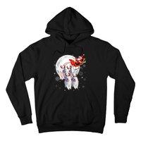 Reindeer Samoyed Dogs Pulling Santa Claus Sleigh Christmas Hoodie