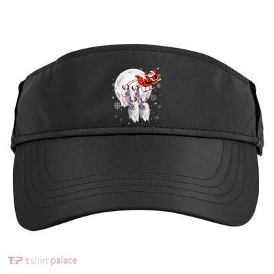 Reindeer Samoyed Dogs Pulling Santa Claus Sleigh Christmas Adult Drive Performance Visor