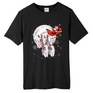 Reindeer Samoyed Dogs Pulling Santa Claus Sleigh Christmas Tall Fusion ChromaSoft Performance T-Shirt