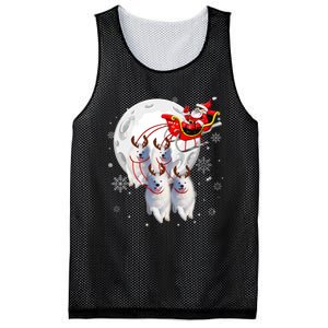 Reindeer Samoyed Dogs Pulling Santa Claus Sleigh Christmas Mesh Reversible Basketball Jersey Tank