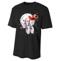 Reindeer Samoyed Dogs Pulling Santa Claus Sleigh Christmas Performance Sprint T-Shirt