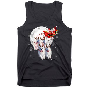 Reindeer Samoyed Dogs Pulling Santa Claus Sleigh Christmas Tank Top