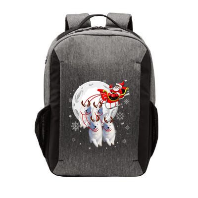 Reindeer Samoyed Dogs Pulling Santa Claus Sleigh Christmas Vector Backpack