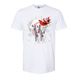 Reindeer Samoyed Dogs Pulling Santa Claus Sleigh Christmas Softstyle CVC T-Shirt